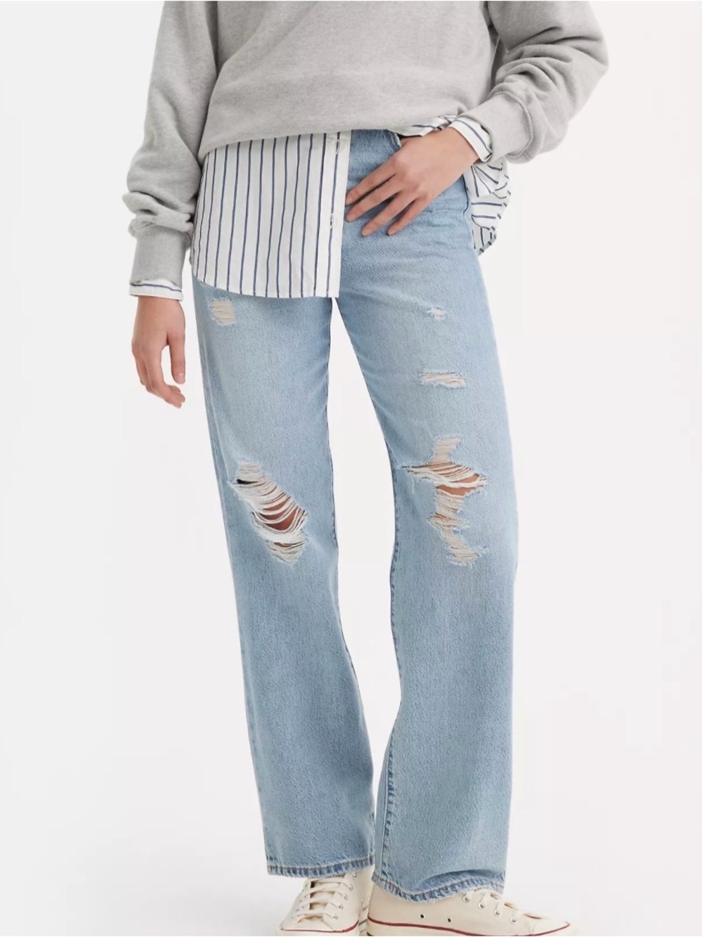 Levi’s Premium Ribcage Straight Ankle Women's Jeans in Light Blue Wash Size 26